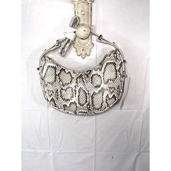 JustFab Snakeskin Minimal Shoulder Bag hobo shoulder bag Purse JustFab Snakeskin - Picture 1 of 7